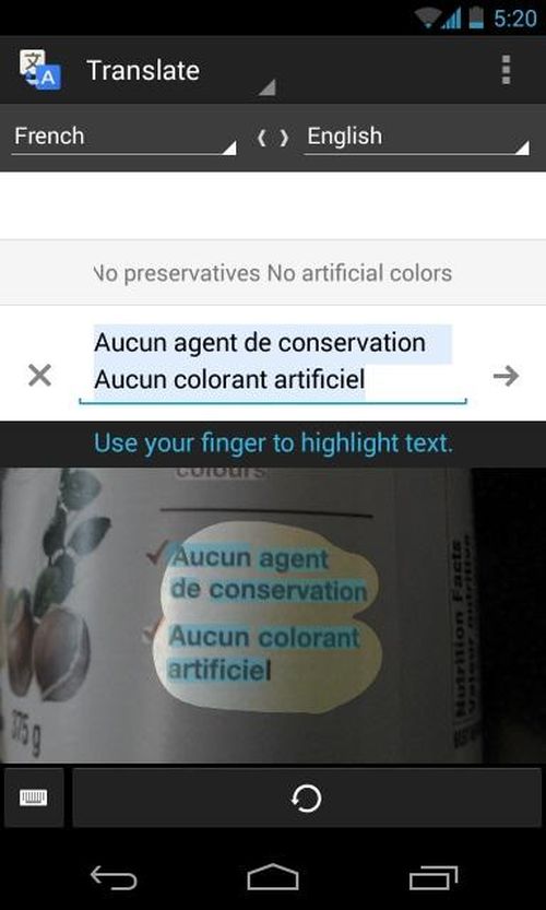 Google Translate không chỉ có thể dịch văn bản được nhập vào từ bàn phím/giọng nói mà có chức năng quét và nhận diện văn bản bằng camera.