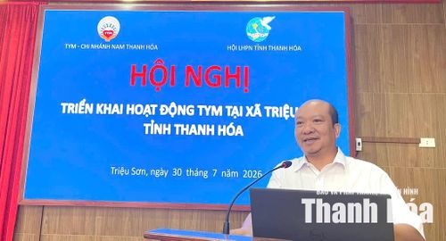 Ông Phan Tuấn Dũng, Giám đốc TYM Chi nhánh Nam Thanh Hóa phát biểu tại hội nghị