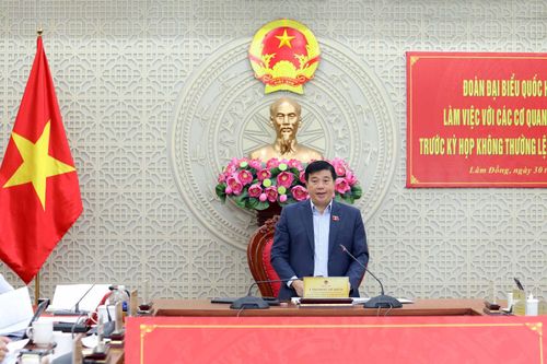 Đồng chí Y Thanh Hà Niê Kđăm, Ủy viên Ban Chấp hành Trung ương Đảng, Bí thư Tỉnh ủy, Trưởng Đoàn ĐBQH tỉnh Lâm Đồng phát biểu kết luận cuộc họp
