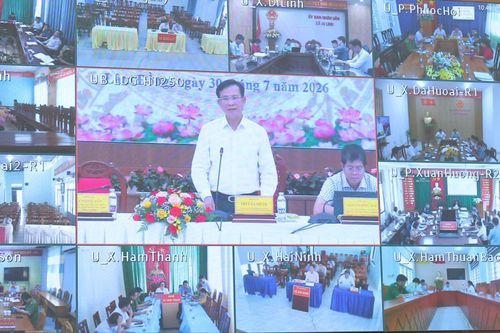 Phiên họp được kết nối trực tuyến với 124 xã, phường, đặc khu trên địa bàn tỉnh