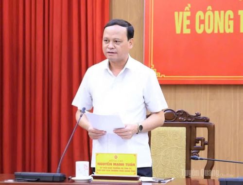 Đồng chí Phó Chủ tịch Thường trực UBND tỉnh Nguyễn Mạnh Tuấn phát biểu tại hội nghị.