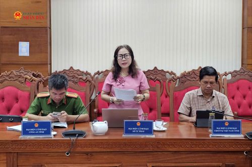 Phó Giám đốc Sở Tư pháp tỉnh Đắk Lắk Phan Thị Hoa phát biểu tại hội nghị