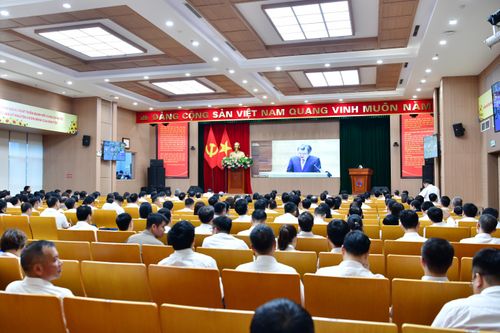 Các đại biểu dự Hội nghị tại điểm cầu Trụ sở Kiểm toán nhà nước. Ảnh: M. Thúy