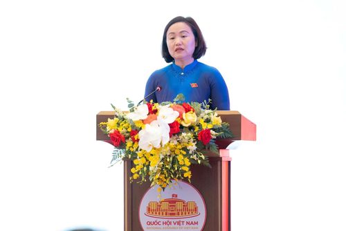Phó Chủ nhiệm Ủy ban Kinh tế và Tài chính của Quốc hội Phạm Thúy Chinh trình bày tham luận tại diễn đàn. Ảnh: media.quochoi.vn