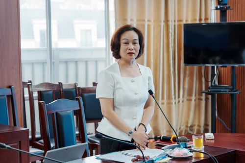 Phó Chủ tịch Thường trực Hội Liên hiệp phụ nữ thành phố Hà Nội Phạm Thị Thanh Hương kết luận hội nghị. Ảnh: Hoàng Lan