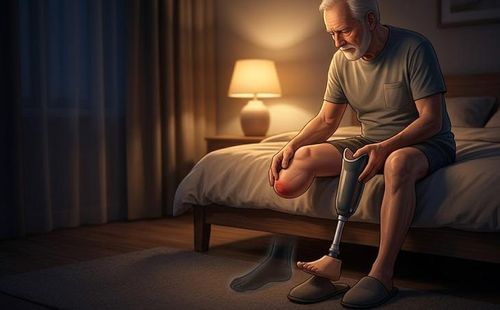 Người mất chi dưới nên kiểm tra chân giả và vị trí mỏm cụt trước khi đứng dậy, đặc biệt vào ban đêm, để giảm nguy cơ vô thức bước lên bàn chân không còn. Hình minh họa AI