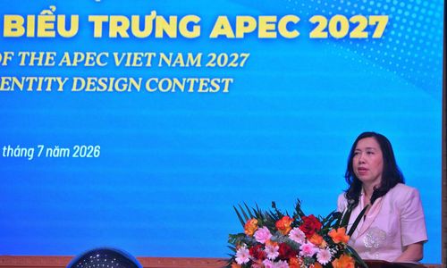 Thứ trưởng Bộ Ngoại giao Lê Thị Thu Hằng phát biểu khai mạc lễ phát động Cuộc thi sáng tác biểu trưng Năm APEC 2027.