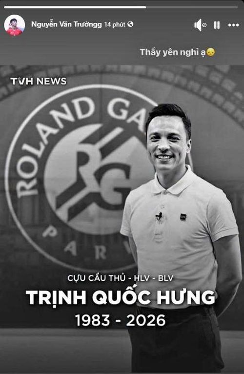 Bài đăng trên trang cá nhân của tuyển thủ Việt Nam Nguyễn Văn Trường.