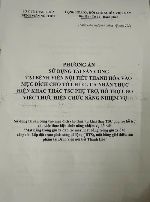 Phương án sử dụng tài sản công của Bệnh viện Nội tiết Thanh Hóa.