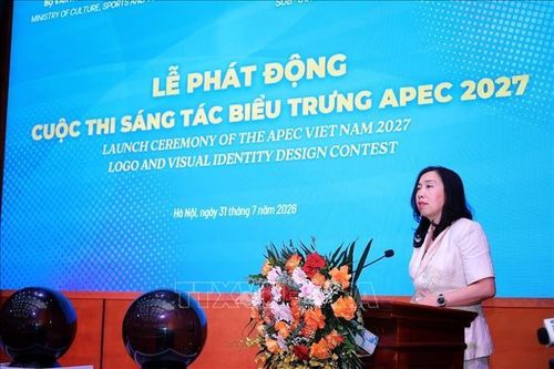 Trưởng Tiểu ban Tuyên truyền - Văn hóa APEC 2027, Thứ trưởng Bộ Ngoại Giao Lê Thị Thu Hằng phát biểu chào mừng. Ảnh: Phạm Tuấn Anh/TTXVN