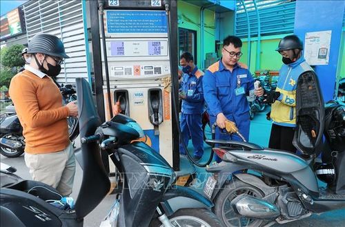 Mua, bán xăng tại điểm kinh doanh xăng, dầu Petrolimex. Ảnh: Trần Việt/TTXVN