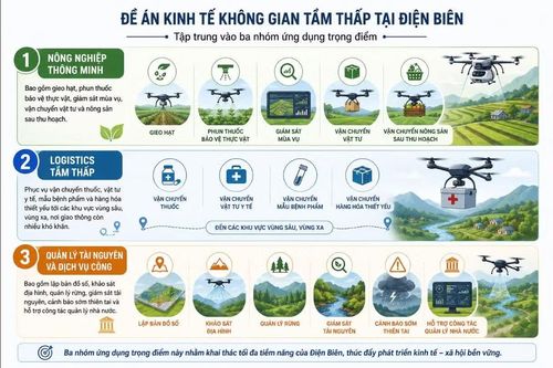 Các nhóm ứng dụng trọng điểm trong triển khai kinh tế không gian tầm thấp tại Điện Biên. Nguồn: Bộ KHCN.