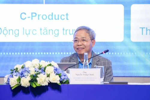 Ông Nguyễn Trung Chính, Chủ tịch HĐQT, Chủ tịch Điều hành Tập đoàn Công nghệ CMC phát biểu tại Đại hội đồng cổ đông thường niên năm 2026. Ảnh: CMC
