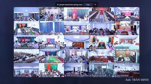 Cuộc họp được kết nối đến điểm cầu Sở Y tế, Sở An toàn thực phẩm các địa phương, các đơn vị chuyên ngành và các tổ chức quốc tế.
