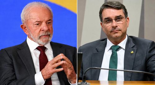 Tổng thống Brazil Luiz Inácio Lula da Silva (phải) và Thượng nghị sĩ Flavio Bolsonaro. Ảnh: Valor International.