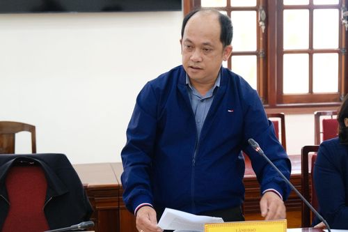 Ông Trương Trung Thắng, Phó Giám đốc Sở Xây dựng phát biểu tại buổi làm việc