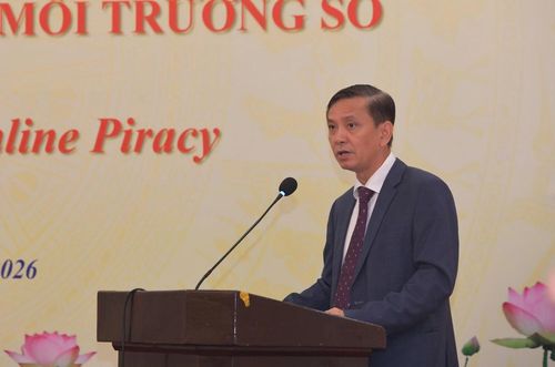 Ông Trần Hoàng - Cục trưởng Cục Bản quyền tác giả Việt Nam, Bộ Văn hóa, Thể thao và Du lịch phát biểu. Ảnh: D.THIỆN