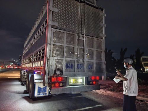 Lực lượng liên ngành kiểm tra xe vận chuyển heo tại cửa ngõ TP.HCM, qua đó phát hiện các lô heo dương tính với chất cấm thuộc nhóm Beta-Agonist. Ảnh: Chi cục Chăn nuôi và Thú y TP.HCM.