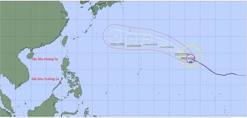 Dự báo đường đi bão Dolphin của cơ quan khí tượng Nhật Bản lúc 7h sáng ngày 31/7.