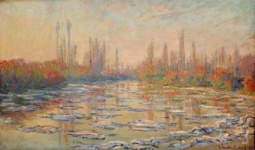  Bức tranh Những mảnh băng trôi được họa sĩ Claude Monet vẽ năm 1880. Ảnh: wikiart. 