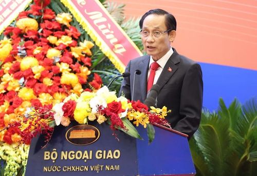 Bộ trưởng Ngoại giao Lê Hoài Trung phát biểu khai mạc Hội nghị Ngoại giao lần thứ 33. Ảnh: VGP/Tuấn Dũng