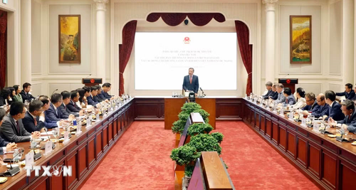 Tổng Bí thư, Chủ tịch nước Tô Lâm chủ trì buổi làm việc với Tập thể Ban Thường vụ Đảng ủy Bộ Ngoại giao và các đồng chí trưởng đoàn Cơ quan đại diện Việt Nam ở nước ngoài. Ảnh: TTXVN