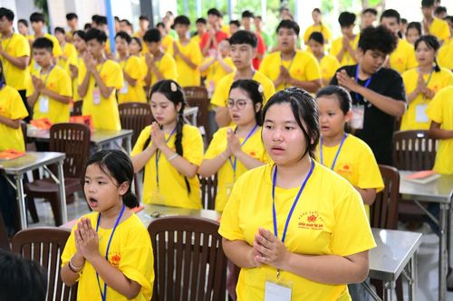 Khóa tu mùa hè tại chùa Quan Thế Âm (xã Đồng Kho, tỉnh Lâm Đồng). Ảnh: Chùa Quan Thế Âm