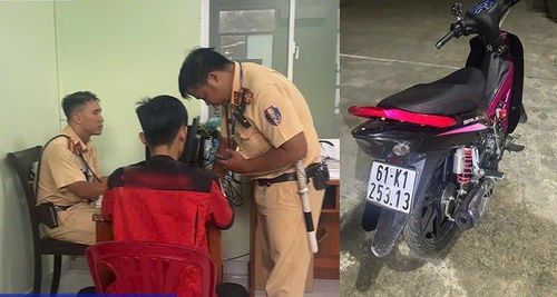 Lực lượng Cảnh sát giao thông (Công an TP Hồ Chí Minh) xử phạt tài khoản TikTok “Triệu Nhỏ” đăng tải video điều khiển xe mô tô chạy bằng một bánh và video nhóm thanh thiếu niên tụ tập gây mất trật tự an toàn giao thông. Ảnh: PC08