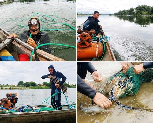 Hành trình săn tôm càng xanh của 2 chú cháu Võ An