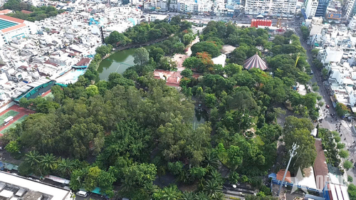 Công viên Lê Thị Riêng nhìn từ trên cao. Ảnh: TỶ HUỲNH