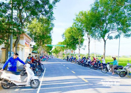 Hàng cây xanh do Hội Cựu chiến binh xã Đông Lộc trồng, chăm sóc. Ảnh: Mai Hoa