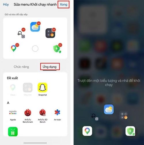 Nhấn Xong để lưu cài đặt.