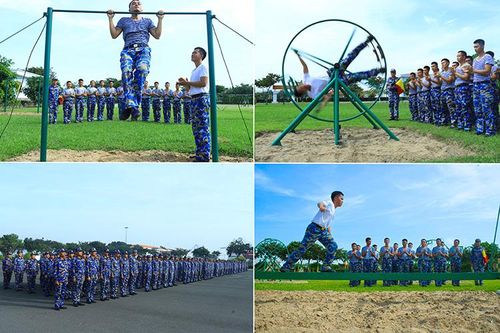 Chiến sĩ trẻ tích cực rèn luyện thể lực, sức bền và khả năng chịu đựng trong môi trường đặc thù trên biển, đáp ứng yêu cầu nhiệm vụ bảo vệ chủ quyền biển, đảo.