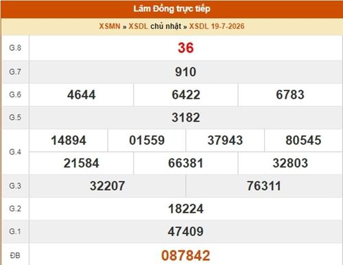 XSDL 19/7, kết quả xổ số Đà Lạt ngày 19/7/2026.