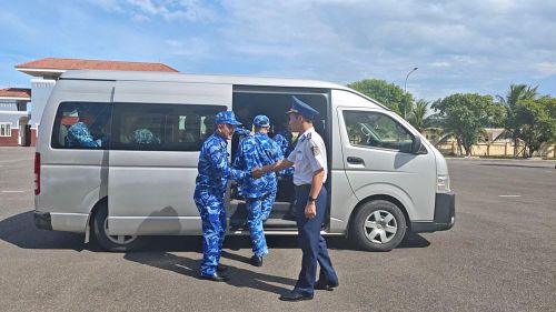 Đại tá Trần Hồng Quế, Phó Chính ủy Vùng CSB 2 động viên lực lượng tham gia thực hiện “Chiến dịch 500 ngày đêm”