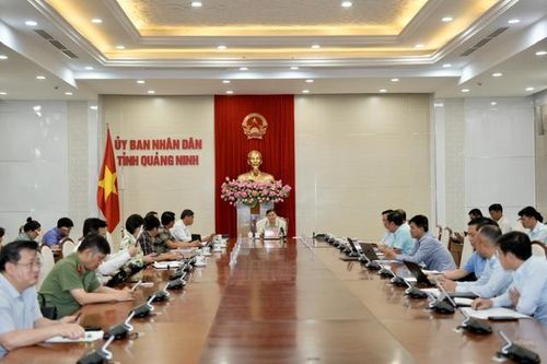 Ông Bùi Văn Khắng, Phó Bí thư Tỉnh ủy, Chủ tịch UBND tỉnh chủ trì họp, chỉ đạo công tác GPMB tuyến đường sắt tốc độ cao Hà Nội - Quảng Ninh (Nguồn: Cổng thông tin điện tử tỉnh Quảng Ninh)