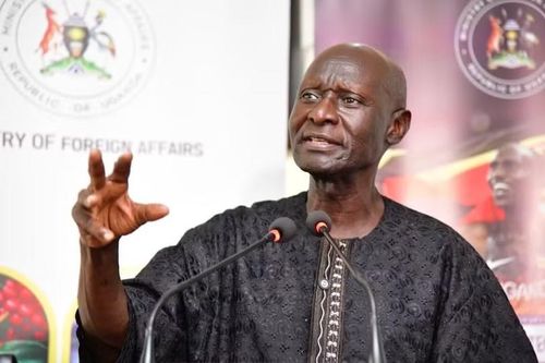 Nhà ngoại giao Uganda Olara Otunnu, ứng viên được giới thiệu trước khi tiến hành bỏ phiếu thăm dò. Ảnh: Getty.