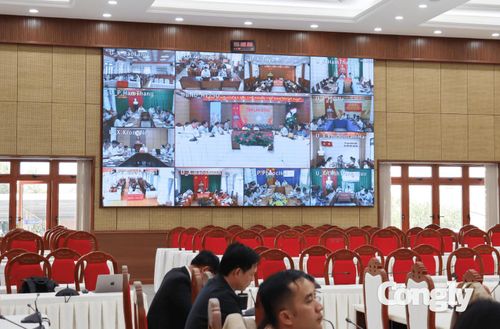 Cuộc họp kết nối trực tuyến tới điểm cầu UBND các xã, phường, đặc khu trên địa bàn tỉnh.