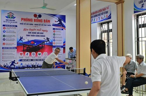 Không gian chơi bóng bàn.