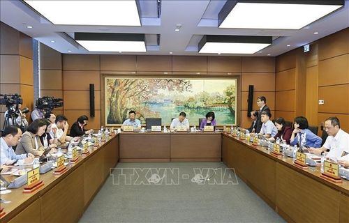 Đoàn đại biểu Quốc hội TP Hà Nội thảo luận ở tổ. Ảnh: Doãn Tấn/TTXVN