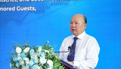 Ông Tô Dũng, Chủ tịch Hội đồng quản trị Công ty Cổ phần Xuân Cầu Holdings, phát biểu tại Lễ khởi công Dự án Nhà máy điện mặt trời Dầu Tiếng 5.