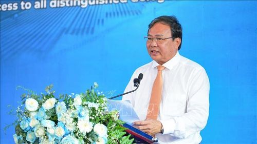 Chủ tịch UBND tỉnh Tây Ninh Lê Văn Hẳn phát biểu chỉ đạo tại Lễ khởi công Dự án Nhà máy điện mặt trời Dầu Tiếng 5.