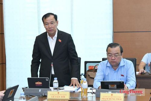 Chủ nhiệm Ủy ban Quốc phòng, An ninh và Đối ngoại của Quốc hội Lê Tấn Tới phát biểu.