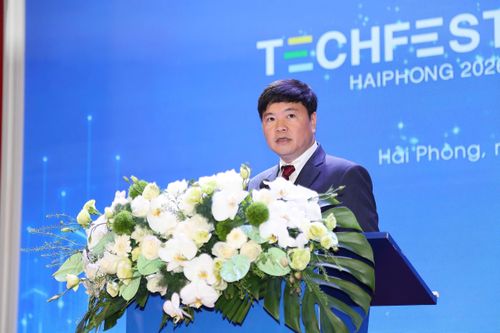 Ông Hoàng Minh Cường, Phó chủ tịch UBND TP.Hải Phòng phát biểu khai mạc. Ảnh do Chuyên đề ANHP và Cổng thông tin điện tử thành phố cung cấp