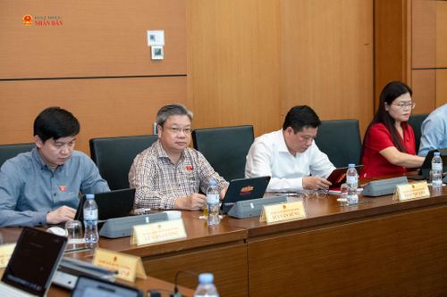 Các ĐBQH tham gia phiên thảo thảo luận tại Tổ 3. Ảnh: Lâm Hiển