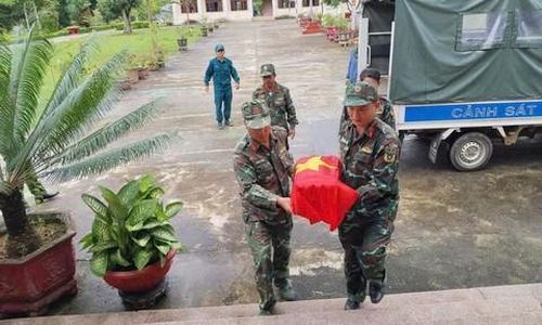 Các hài cốt liệt sĩ được đưa về về Ban Chỉ huy Quân sự xã. Ảnh xã Đăk Pék cung cấp.