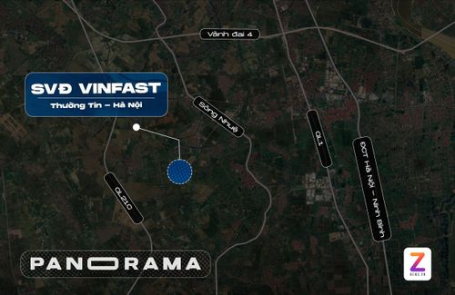 Sân vận động VinFast nằm ở trung tâm của khu B dự án khu đô thị thể thao quốc tế Hà Nội, rộng 73,3 ha. Đồ hoạ: Đinh Hà.