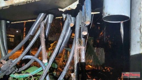 Vị trí Trạm biến áp TC Cầu Ba Láng bị cắt trộm.