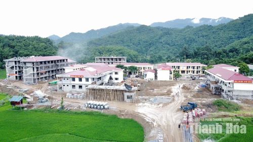 Trường Nội trú liên cấp Tiểu học và THCS Tam Lư đạt 72% khối lượng công trình.