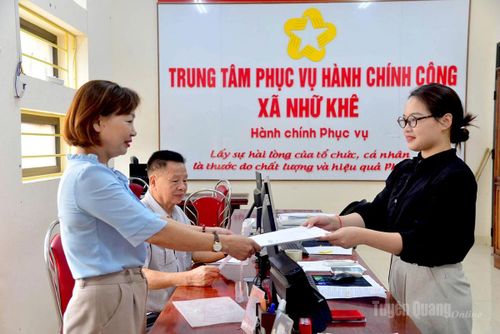 Trung tâm phục vụ hành chính công xã Nhữ Khê nâng cao chất lượng phục vụ người dân.